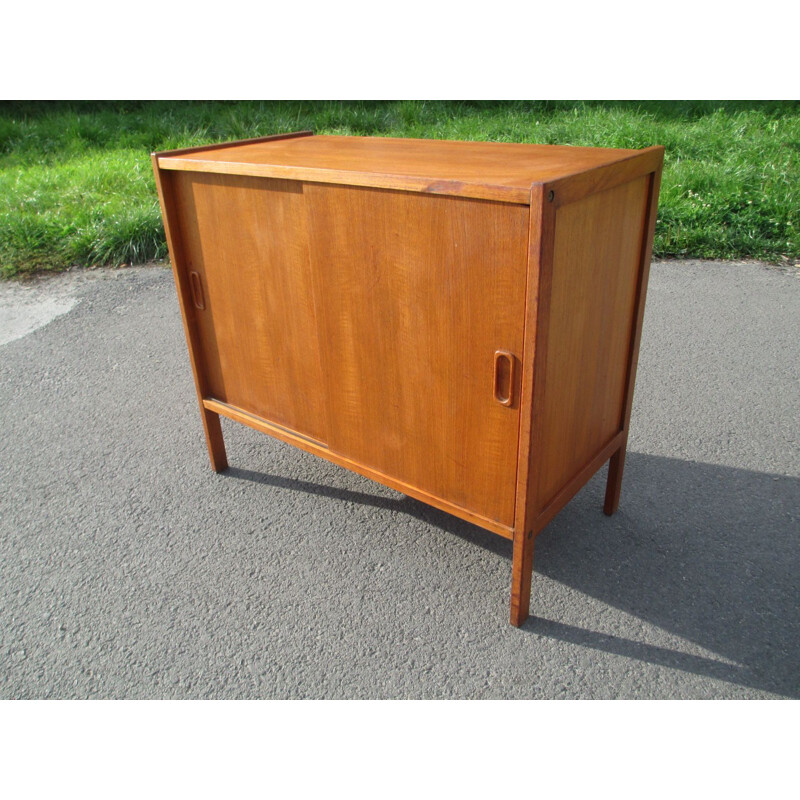 Vintage highboard with sliding doors, Denmark 1960s