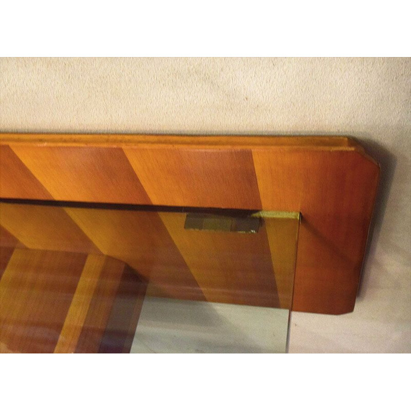 Vintage suspended console in wood by La Permanente Mobili Cantù, 1950s