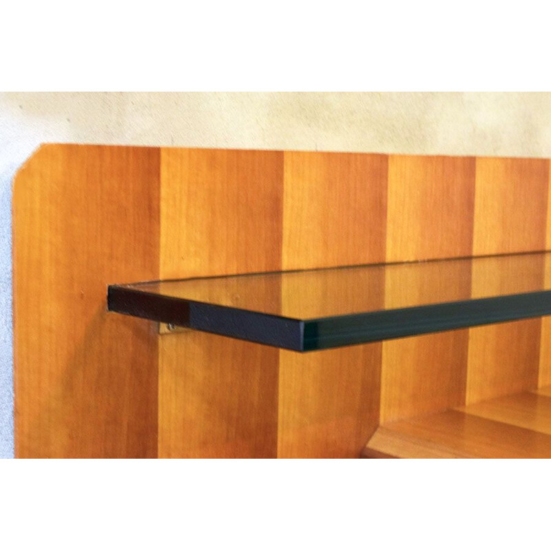Vintage suspended console in wood by La Permanente Mobili Cantù, 1950s