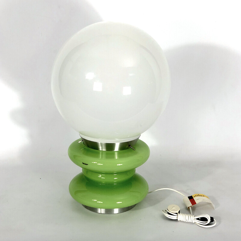 Vintage green Murano glass table lamp by Stilux Milano