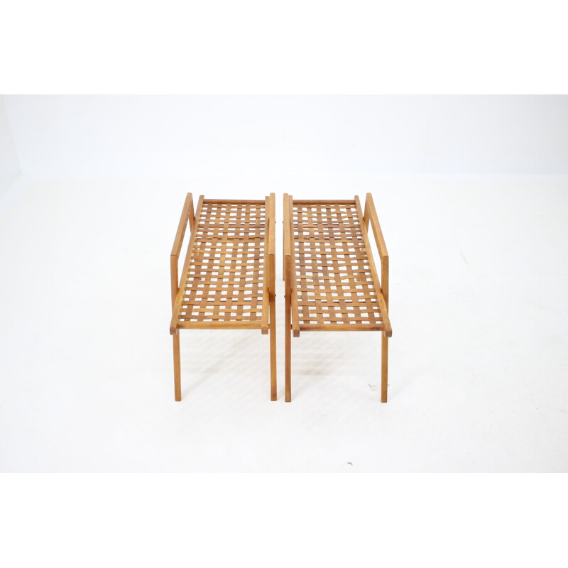 Pair of vintage plant shelves by Uluv, Czechoslovakia 1960s