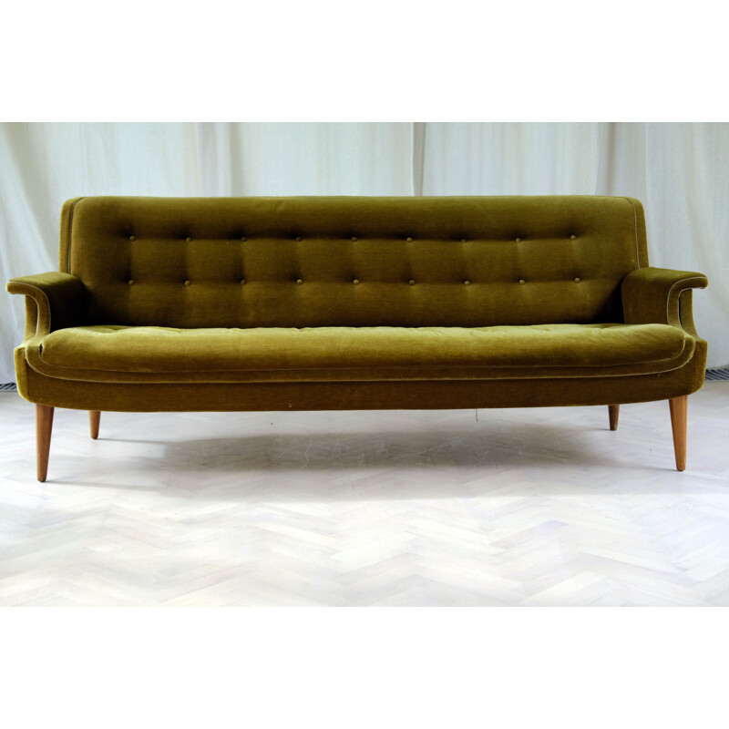 Danish vintage velvet living room set, 1950s