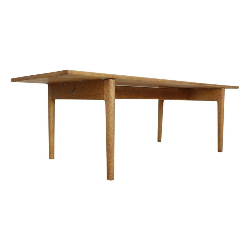 Vintage solid oakwood coffee table by Hans J Wegner, Denmark 1960s