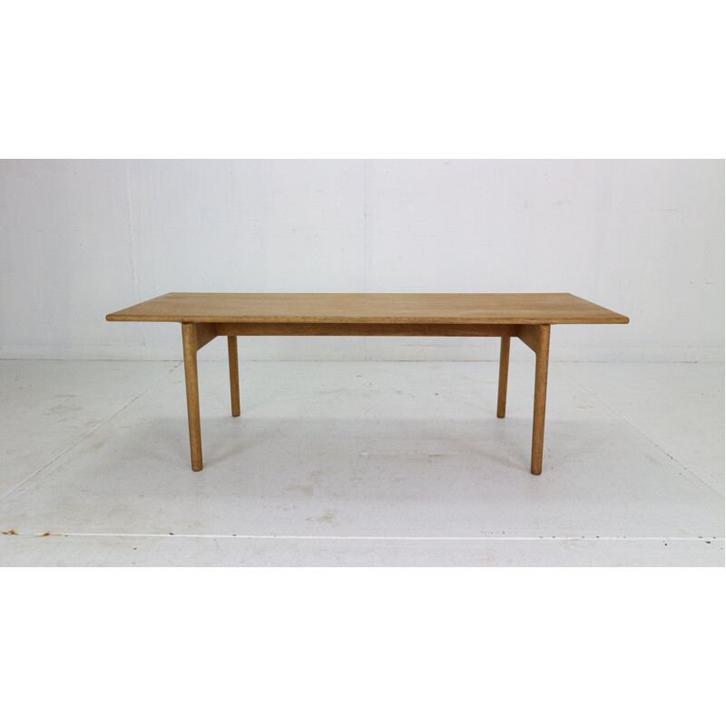 Vintage solid oakwood coffee table by Hans J Wegner, Denmark 1960s