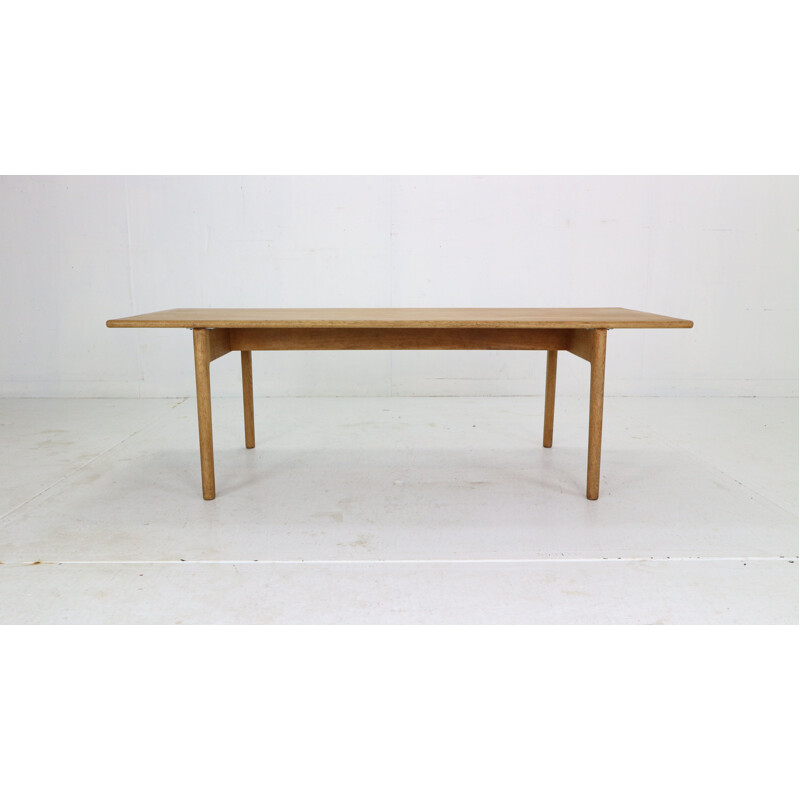 Vintage solid oakwood coffee table by Hans J Wegner, Denmark 1960s