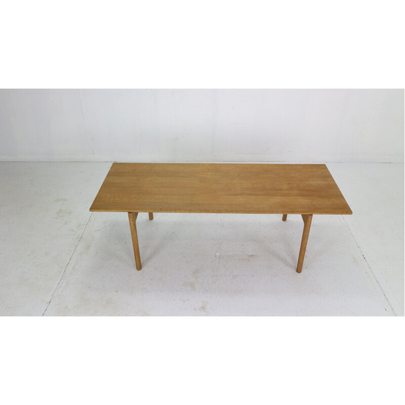 Vintage solid oakwood coffee table by Hans J Wegner, Denmark 1960s