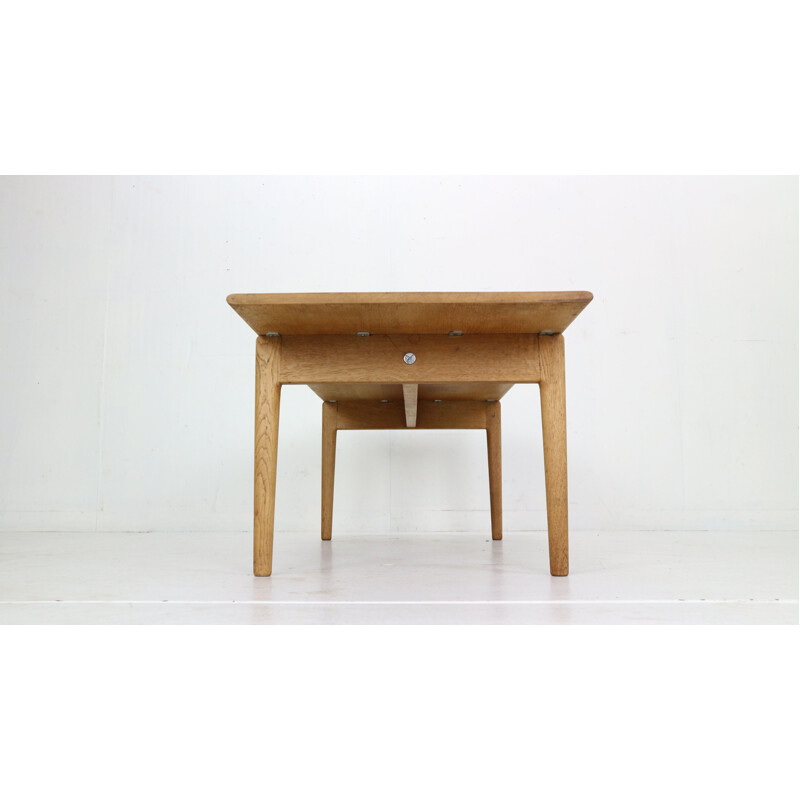 Vintage solid oakwood coffee table by Hans J Wegner, Denmark 1960s
