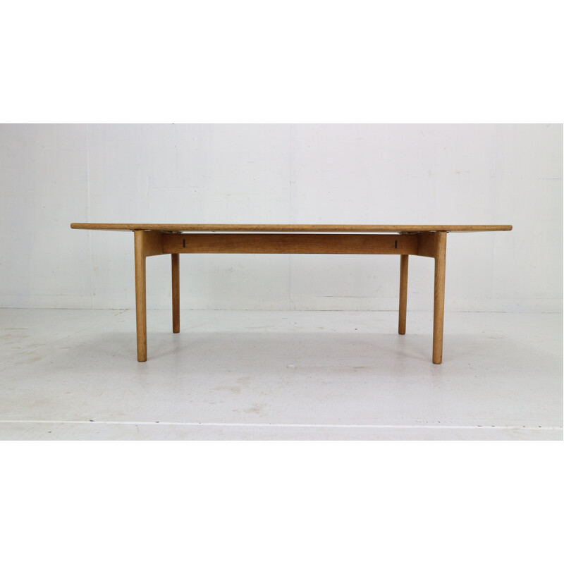 Vintage solid oakwood coffee table by Hans J Wegner, Denmark 1960s