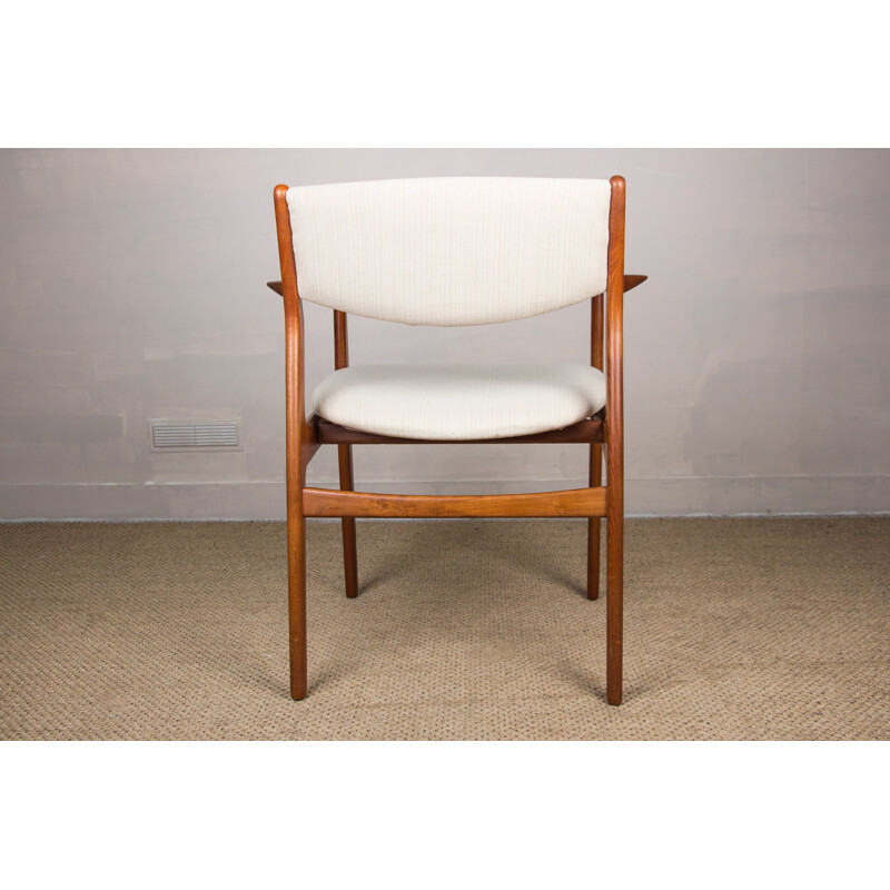 Pair of vintage Danish teak and fabric armchairs by Erik Buch for Oddense Maskinsnedkeri As, 1960