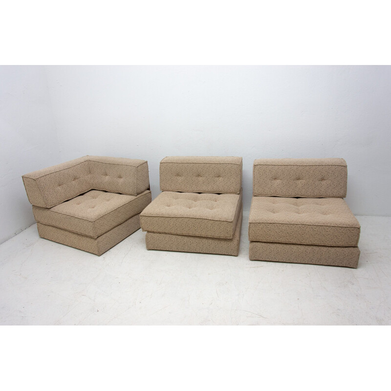 Modulares Vintage-Trio-Sofa aus Stoff, 1970