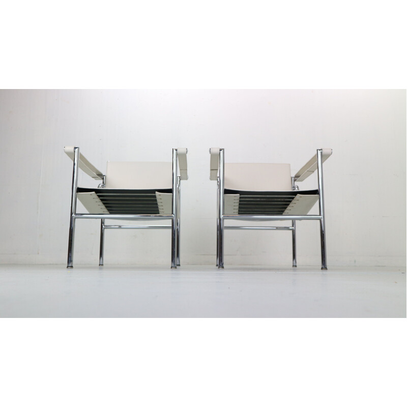 Ein Paar Vintage-Ledersessel Modell- LC1 von Le Corbusier für Cassina, Italien 1970