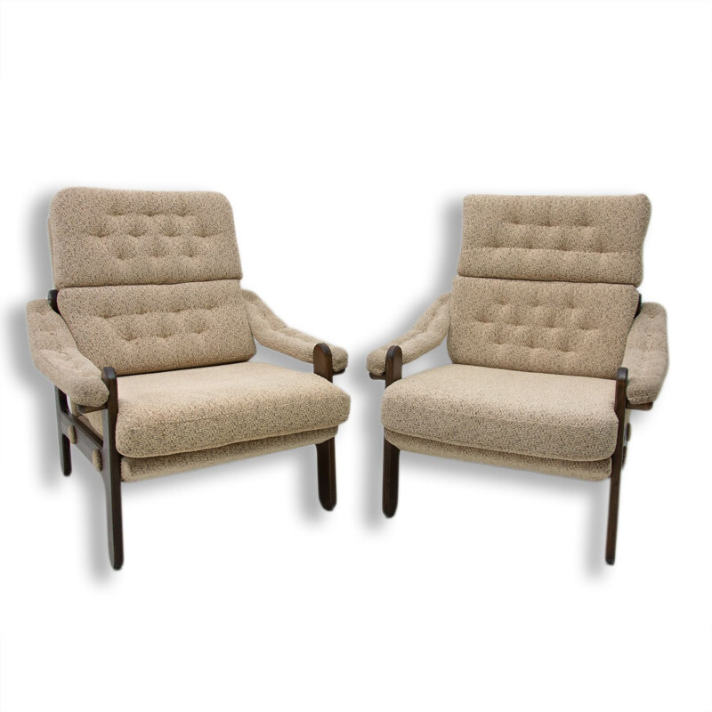 Pair of mid century scandinavian style armchairs, 1970s