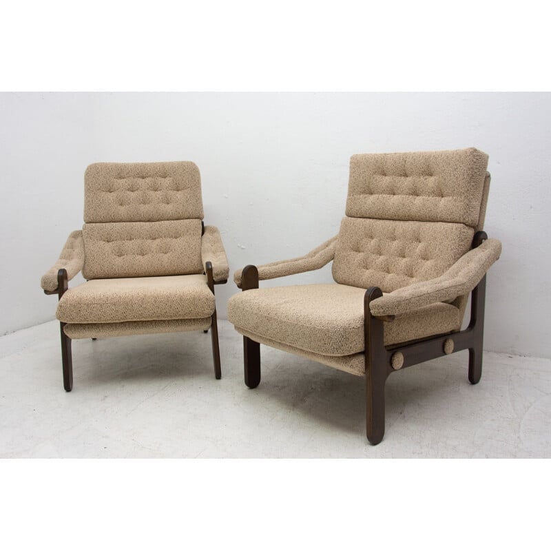 Paar vintage fauteuils in Scandinavische stijl, 1970