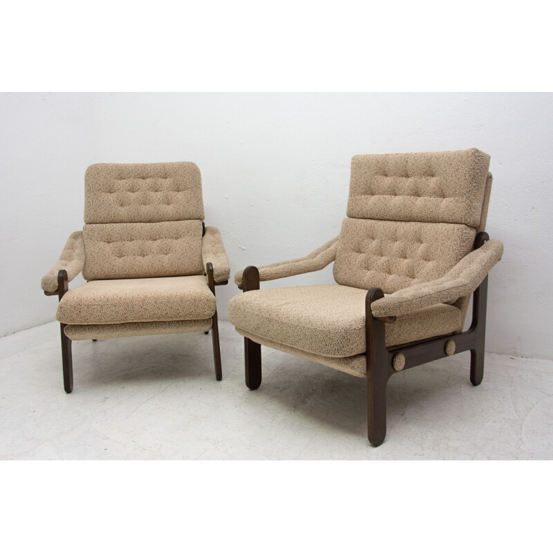 Pair of mid century scandinavian style armchairs, 1970s