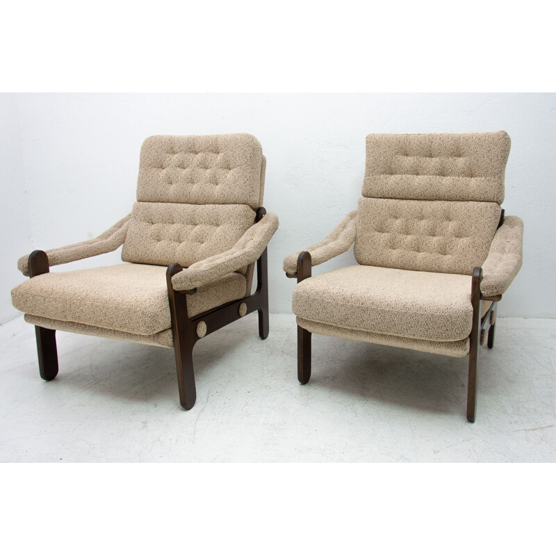 Paar vintage fauteuils in Scandinavische stijl, 1970