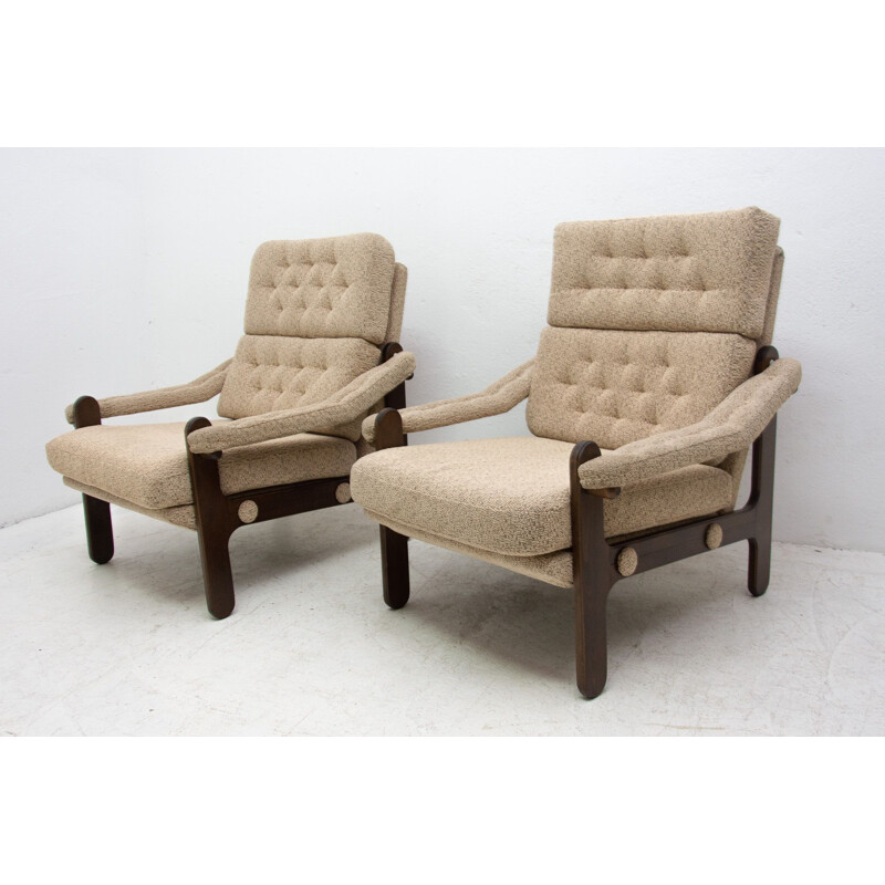 Pair of mid century scandinavian style armchairs, 1970s