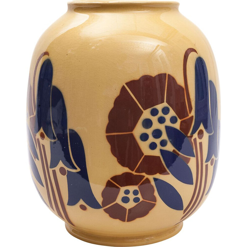 Jarrón vintage de cerámica de Lunéville para Lafayette, 1930