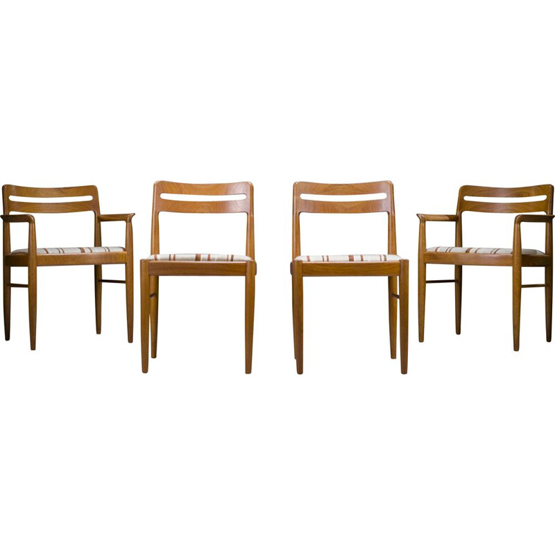 Ensemble de 4 chaises danoises vintage en teck par Hw Klein pour Bramin, 1970