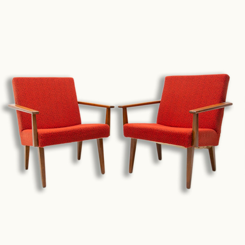 Pair of vintage beechwood armchairs by Tatra Nábytok, Czechoslovakia 1960