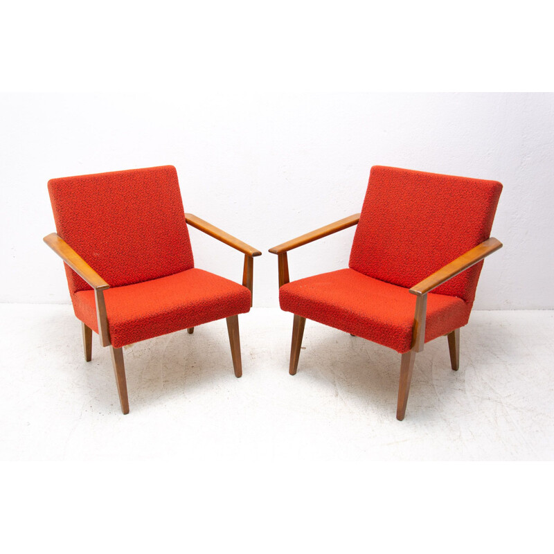 Pair of vintage beechwood armchairs by Tatra Nábytok, Czechoslovakia 1960