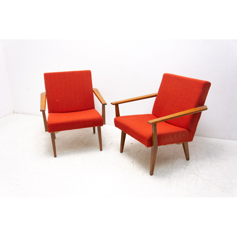 Pair of vintage beechwood armchairs by Tatra Nábytok, Czechoslovakia 1960