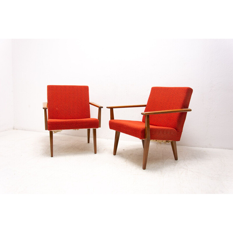 Pair of vintage beechwood armchairs by Tatra Nábytok, Czechoslovakia 1960