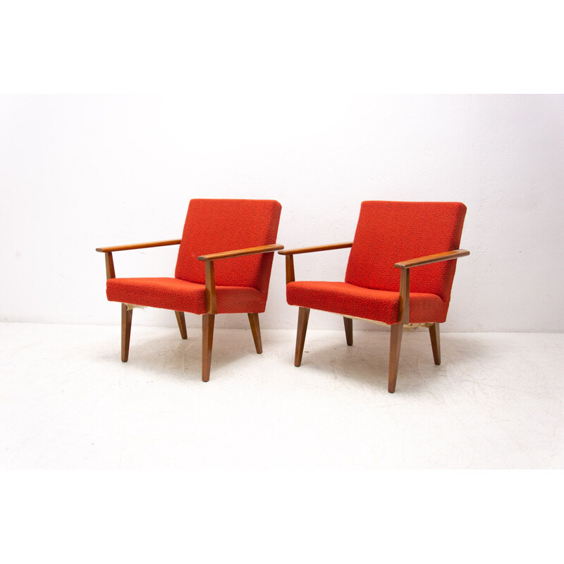 Pair of vintage beechwood armchairs by Tatra Nábytok, Czechoslovakia 1960