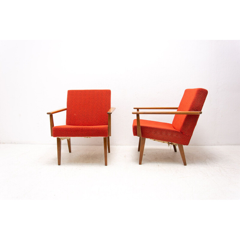 Pair of vintage beechwood armchairs by Tatra Nábytok, Czechoslovakia 1960