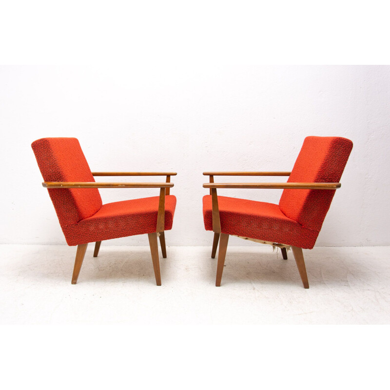 Pair of vintage beechwood armchairs by Tatra Nábytok, Czechoslovakia 1960