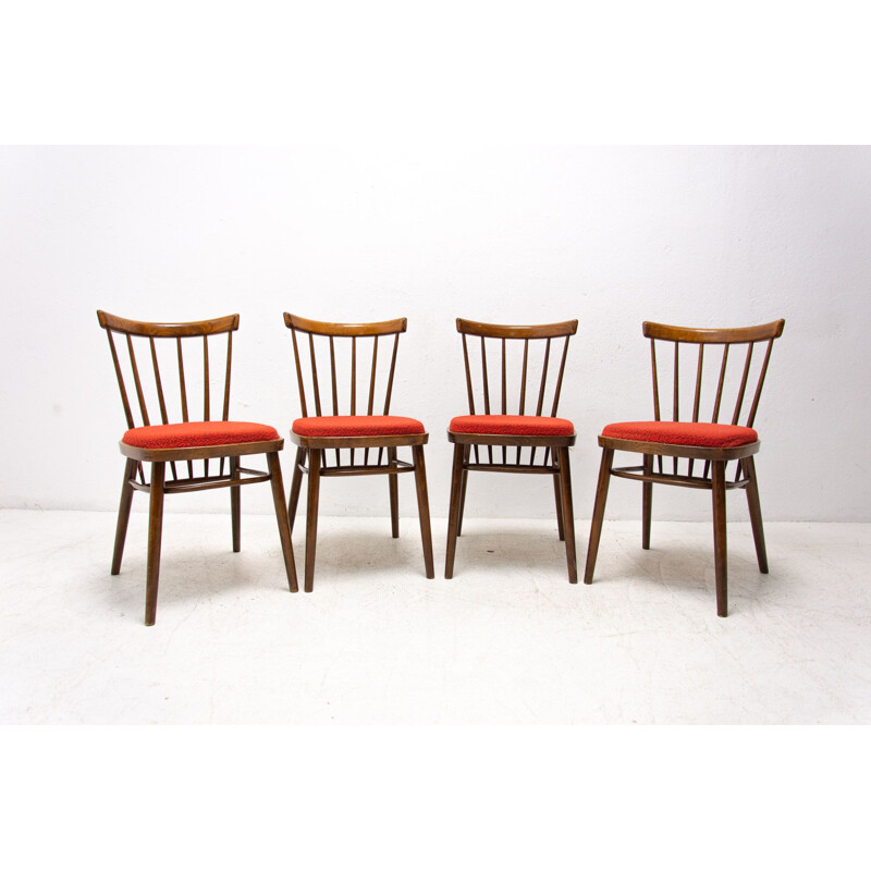 Set of 4 mid century dining chairs by J.Kobylka for Tatra Nabytok Pravenec, 1960s