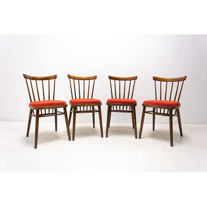 Set van 4 vintage stoelen van J.Kobylka voor Tatra Nabytok Pravenec, 1960