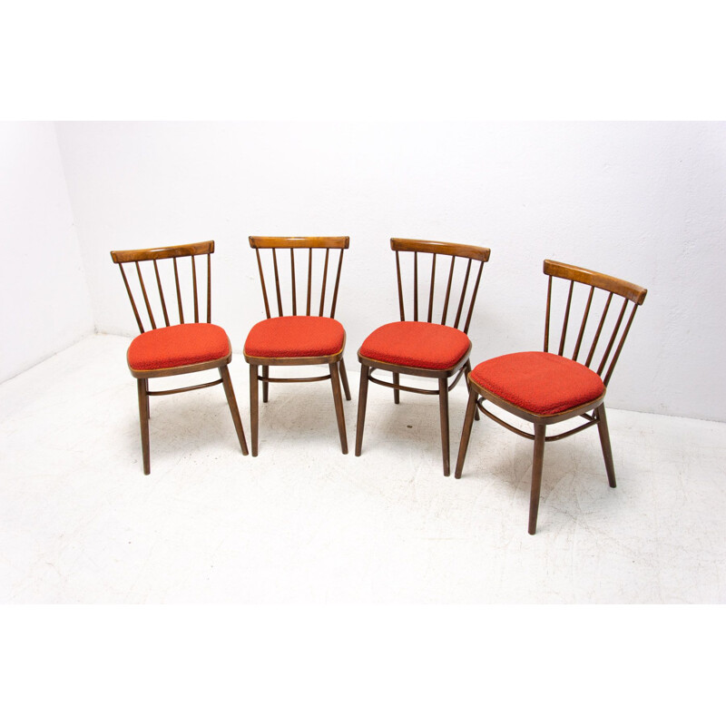 Conjunto de 4 cadeiras vintage de J.Kobylka para Tatra Nabytok Pravenec, 1960