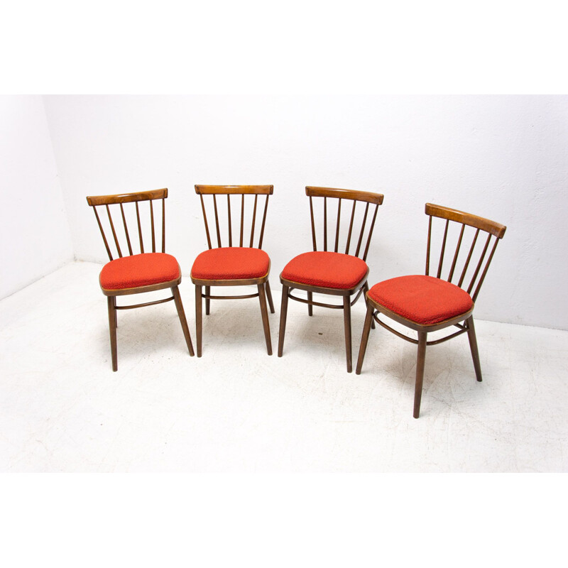 Set van 4 vintage stoelen van J.Kobylka voor Tatra Nabytok Pravenec, 1960