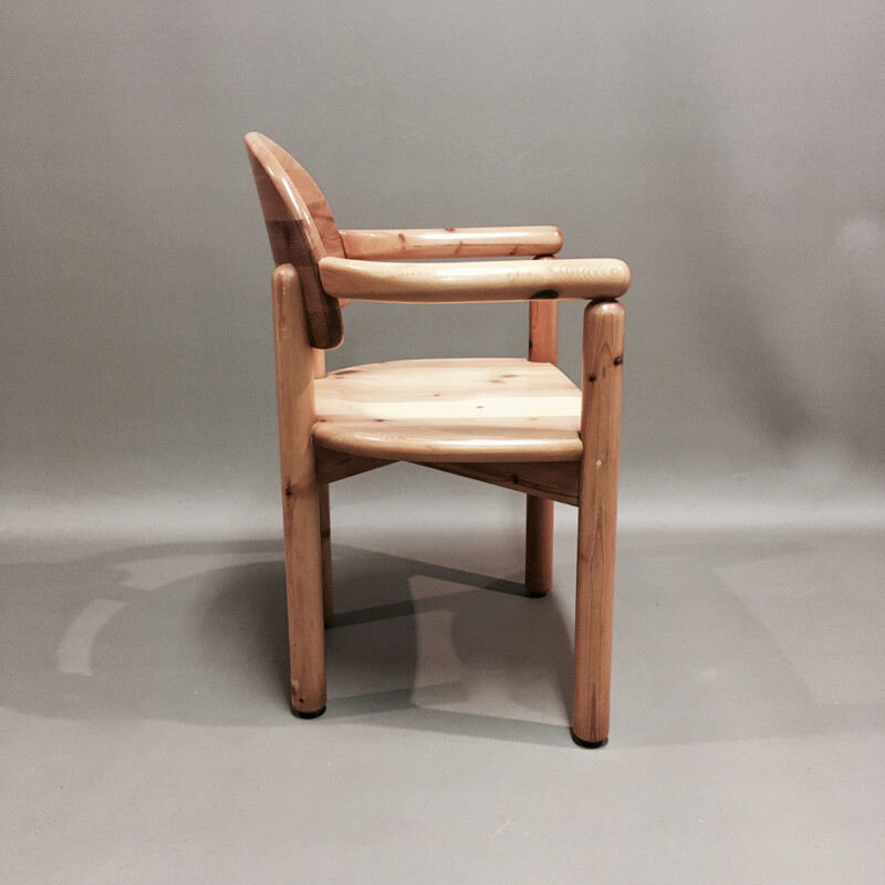Vintage armchair in solid pine by Rainer Daumiller