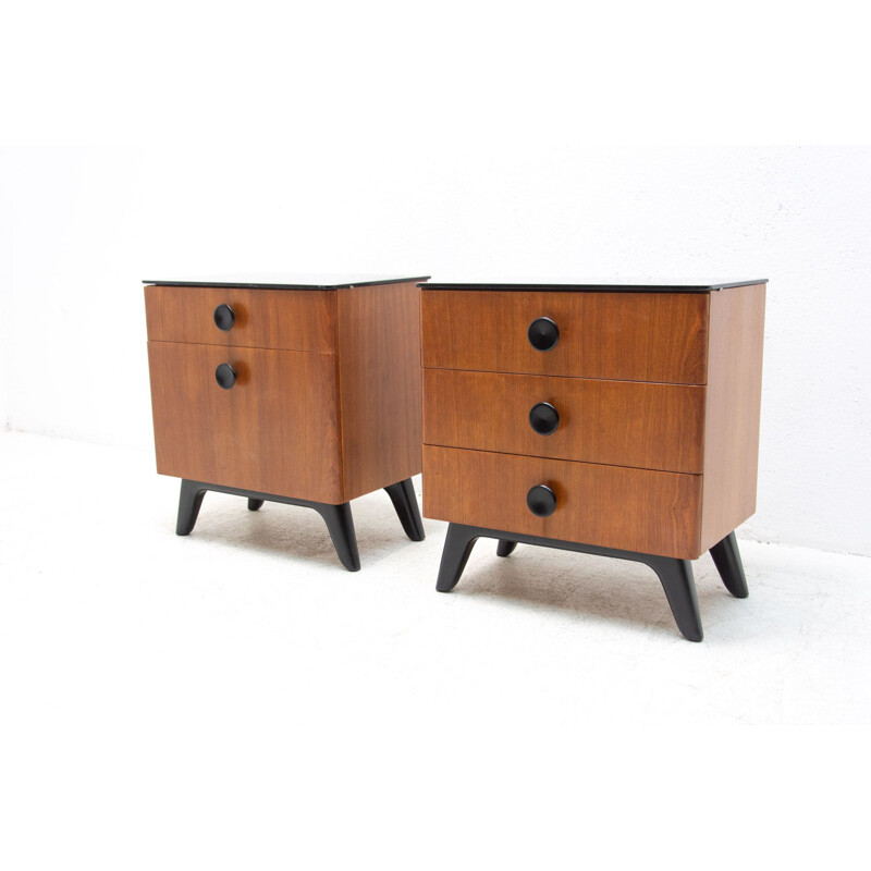 Pair of vintage night stands by Jindřich Halabala for Úp Závody, Czechoslovakia 1950