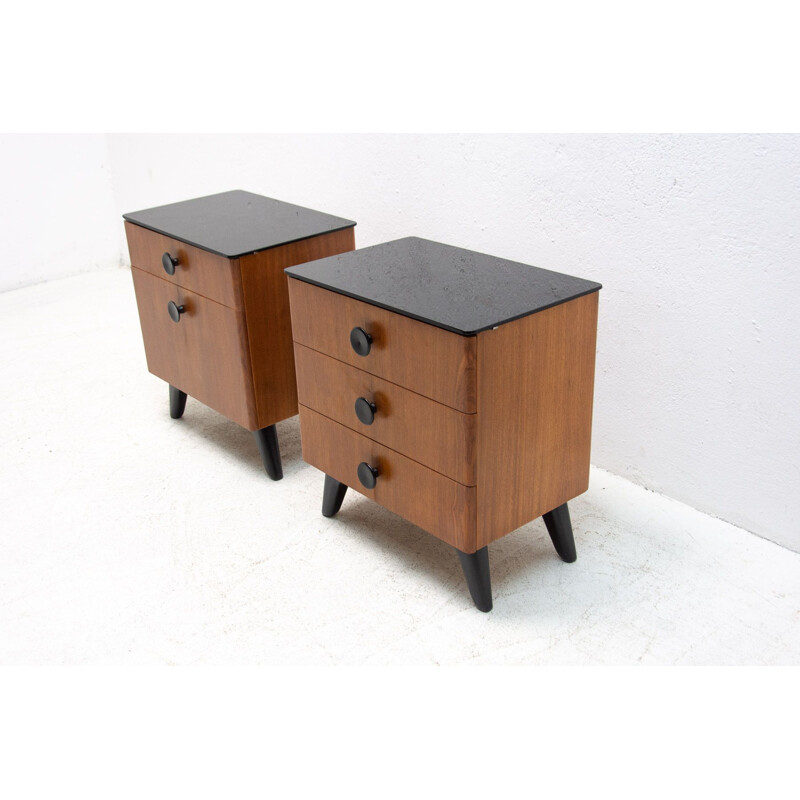 Pair of vintage night stands by Jindřich Halabala for Úp Závody, Czechoslovakia 1950