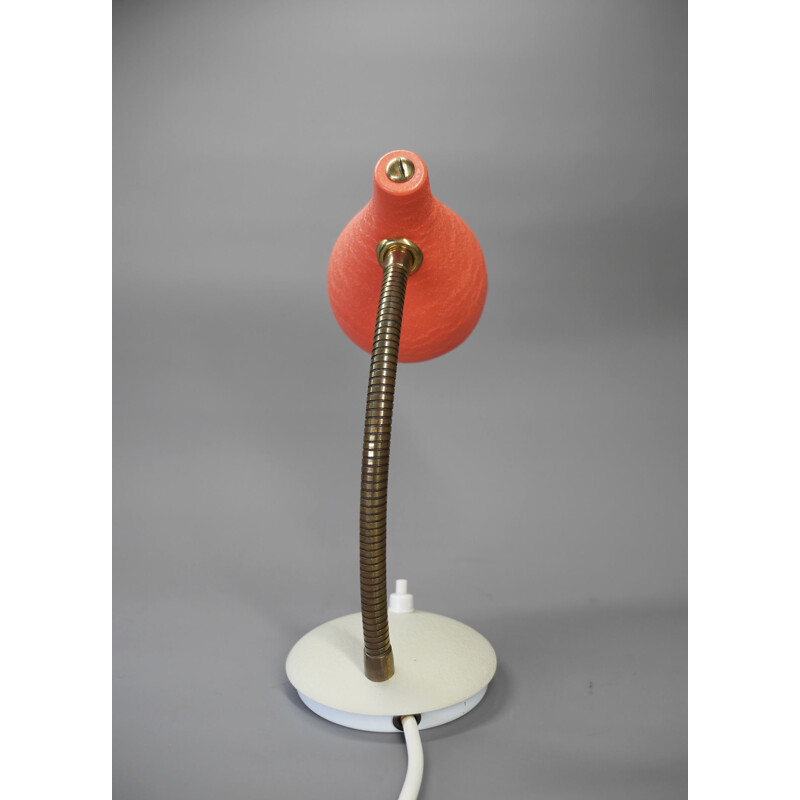 Lampe de table vintage en corail avec col de cygne, Allemagne 1950