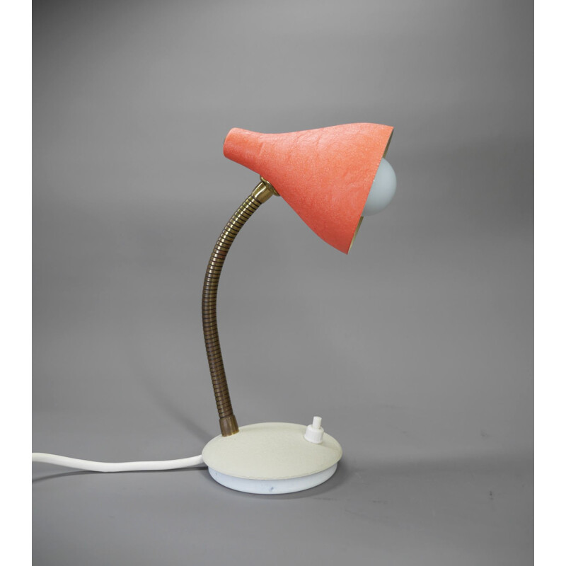 Vintage coral table lamp with gooseneck, Germany 1950s