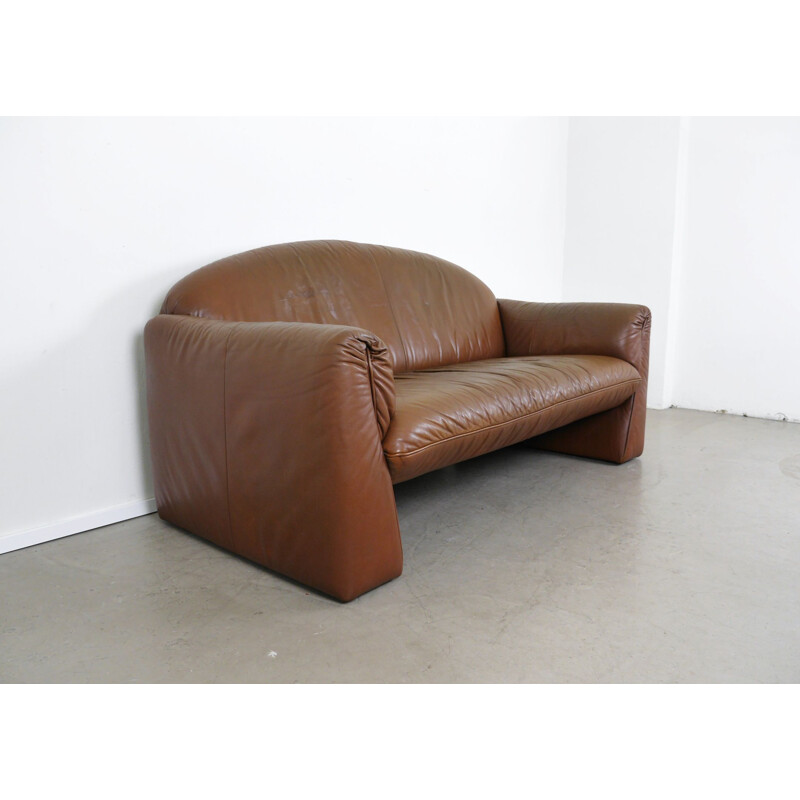 Vintage 2-seater leather Octanova sofa by Peter Maly for Cor, Germany 1980s