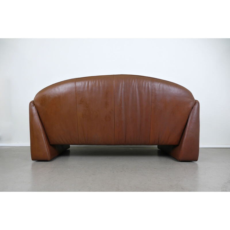 Vintage 2-seater leather Octanova sofa by Peter Maly for Cor, Germany 1980s