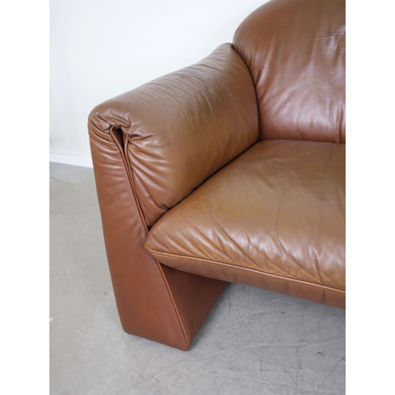 Vintage 2-seater leather Octanova sofa by Peter Maly for Cor, Germany 1980s