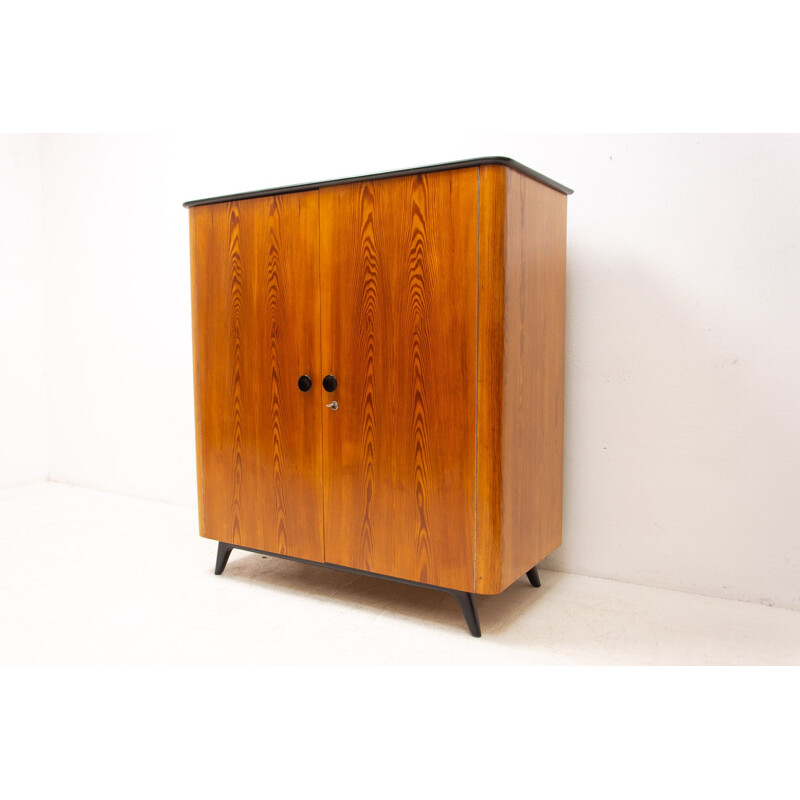 Vintage pine wood cabinet by Jindřich Halabala for Up Zavody, Czechoslovakia 1950