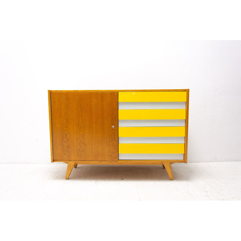 Vintage beechwood chest of drawers U-458 by Jiri Jiroutek, Czechoslovakia 1960