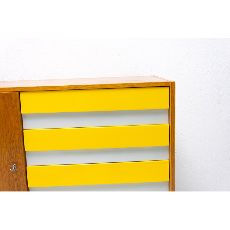 Vintage beechwood chest of drawers U-458 by Jiri Jiroutek, Czechoslovakia 1960