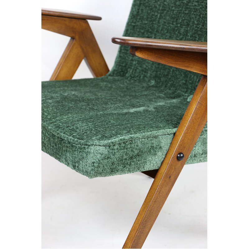 Vintage green Bunny armchair by Józef Chierowski, 1970s