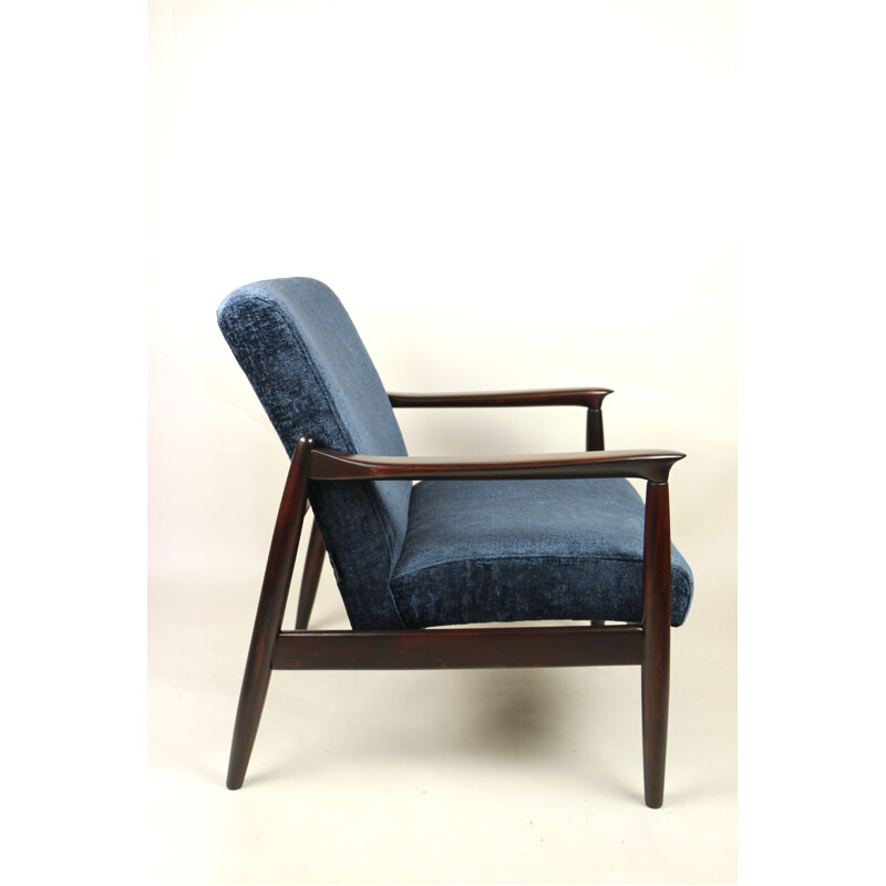 Vintage blue Navy armchair by Edmund Homa, 1970s