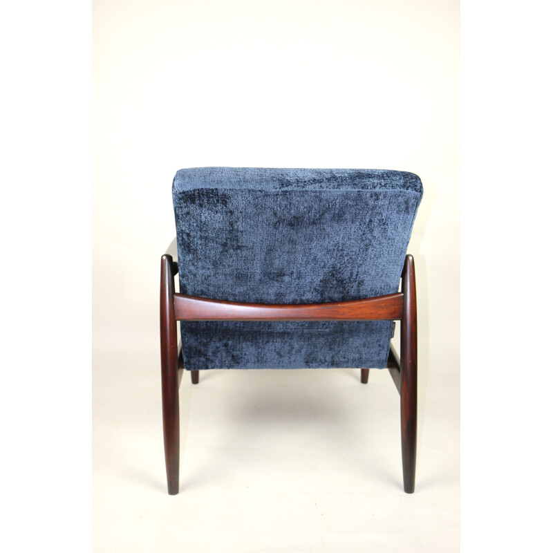 Vintage blue Navy armchair by Edmund Homa, 1970s