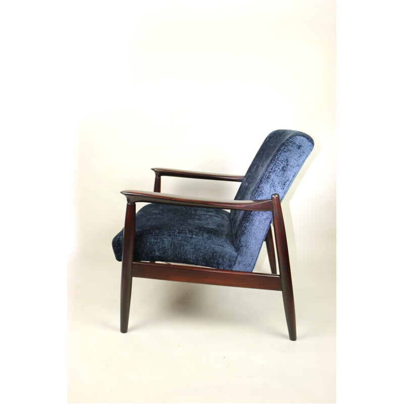 Vintage blue Navy armchair by Edmund Homa, 1970s