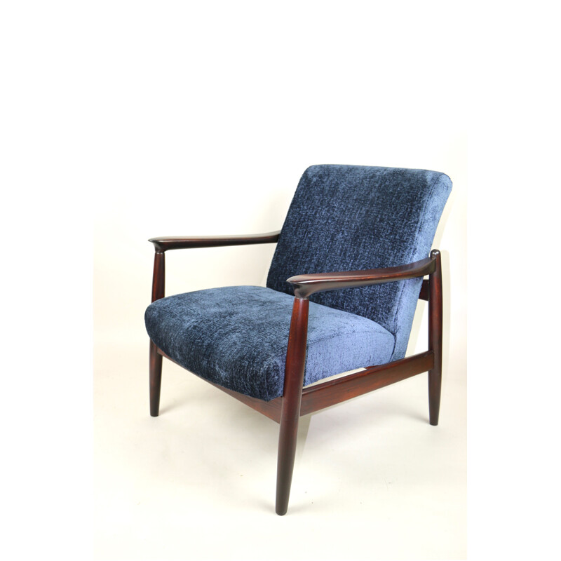 Vintage blue Navy armchair by Edmund Homa, 1970s