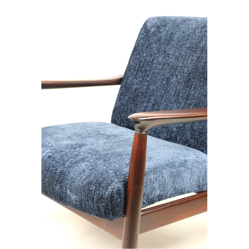 Vintage blue Navy armchair by Edmund Homa, 1970s